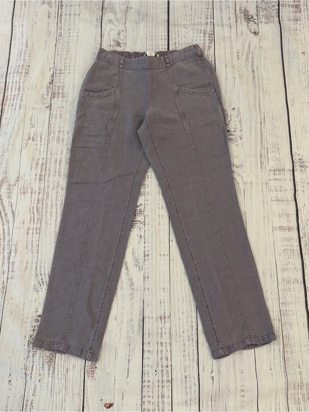 C & C California Linen Lyocell Cargo Pants Womens XS Pull On Lagenlook Mauve